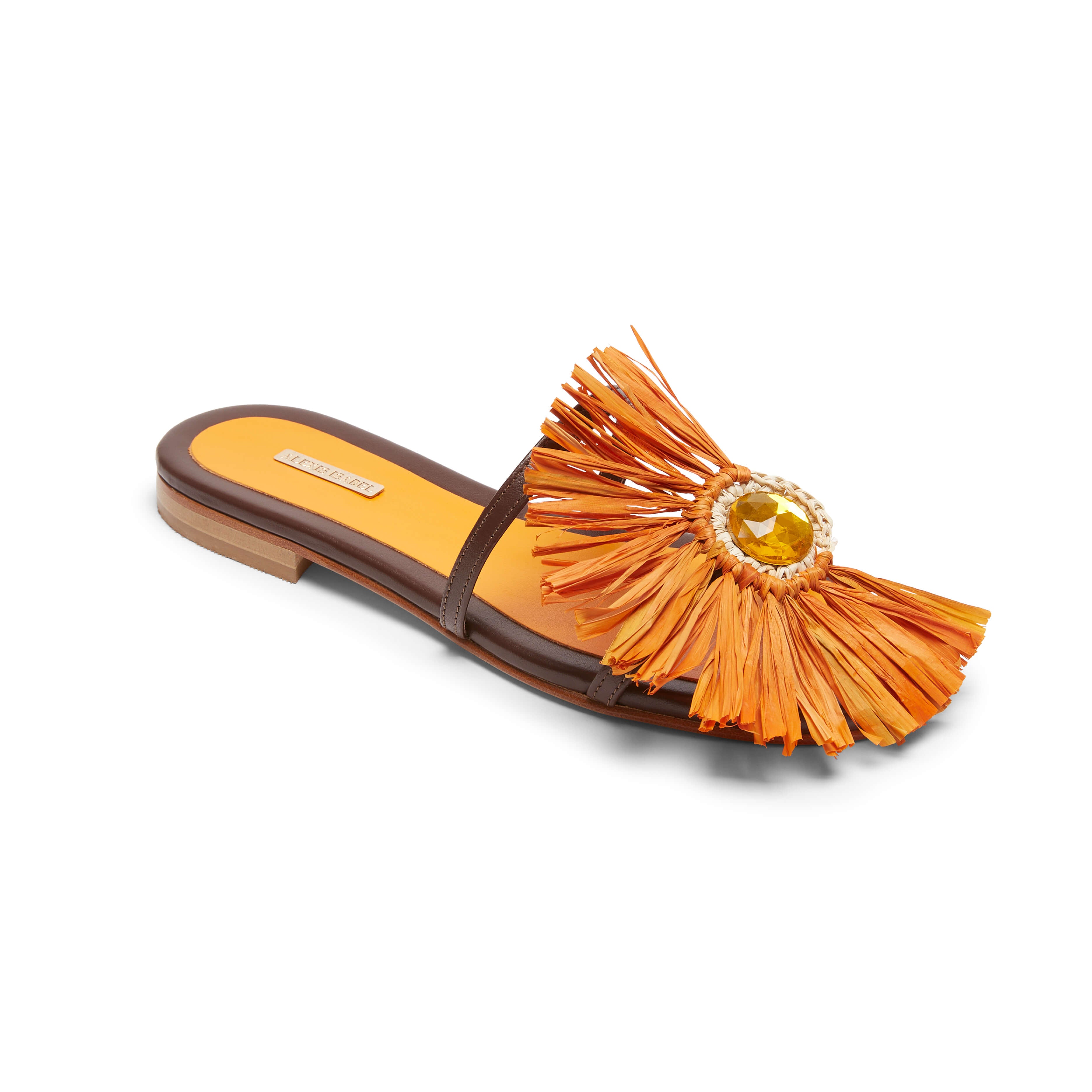 Brown Leather Summer Sandals: Virgie Naranja | Alexis Isabel  display picture 1