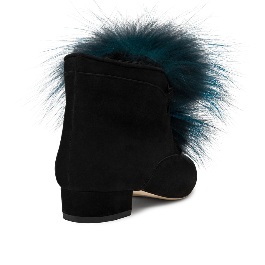 Black suede ankle boot: Lush