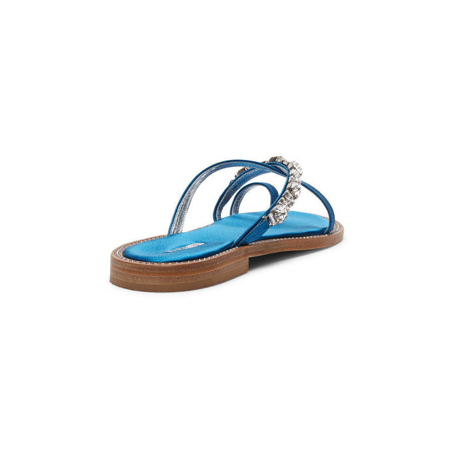 Alma Blue Satin Sandals