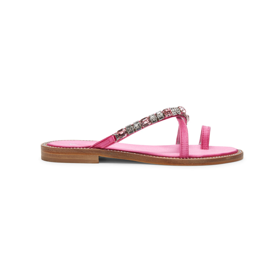 Alma Magenta Satin Sandals