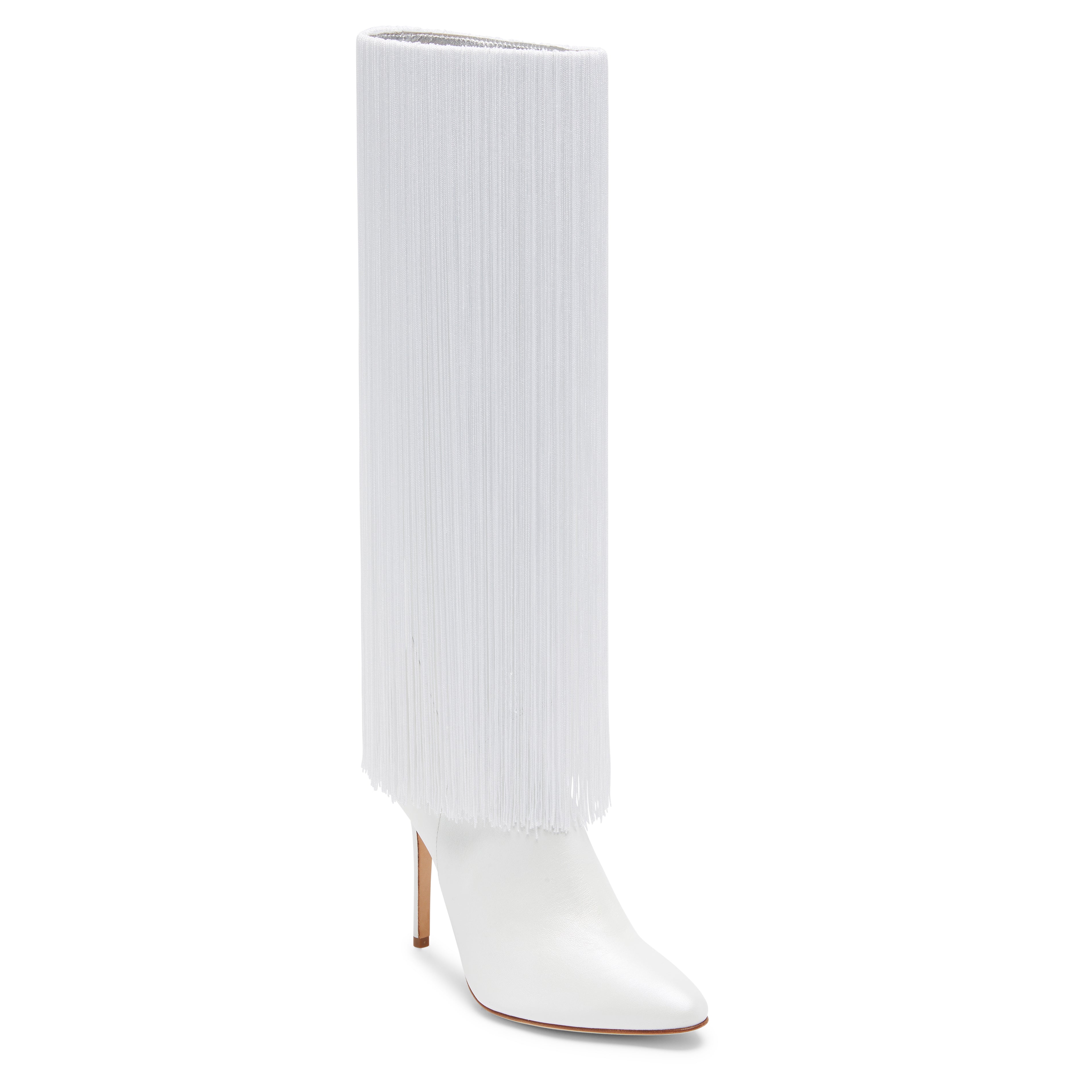 White knee-high boots: bridal footwear | Alexis Isabel – Alexis Isabel